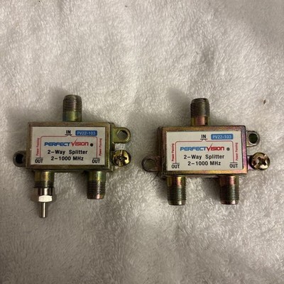 (2 PCs) Perfect Vision 2-Way 2-1000 MHz TV Splitter - PV22-103