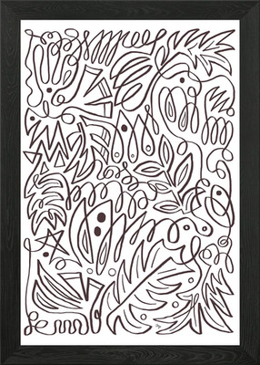 Abstraktes Doodle Set zwei gerahmte Wandbilder Poster Leinwanddruck Bild