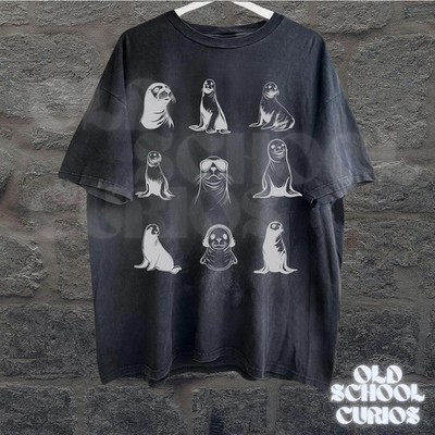 Vintage Seal Graphic Tee Mens T-Shirt Funny Ocean Animal Lover Gift Marine Life
