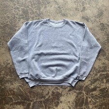 1980s Blank Gray Crewneck Sweatshirt Size MEDIUM/LARGE