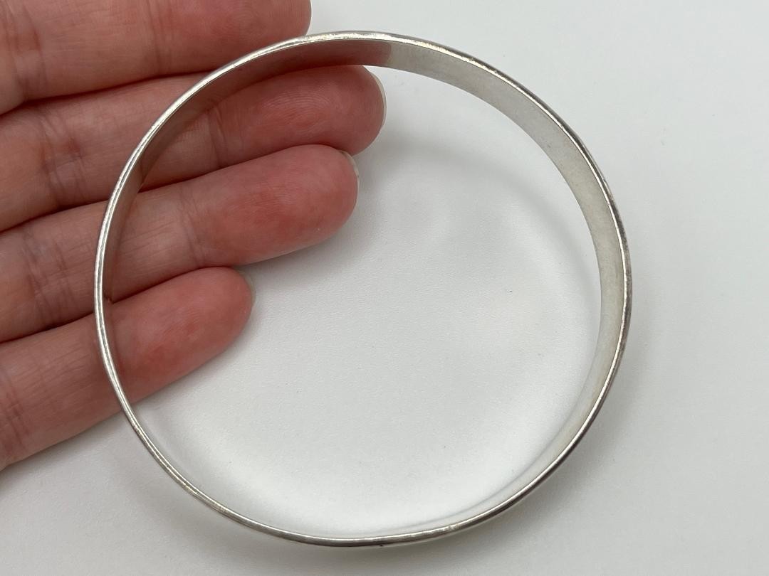 Solid 925 Sterling Silver Two-Tone Dotted Artisan… - image 3