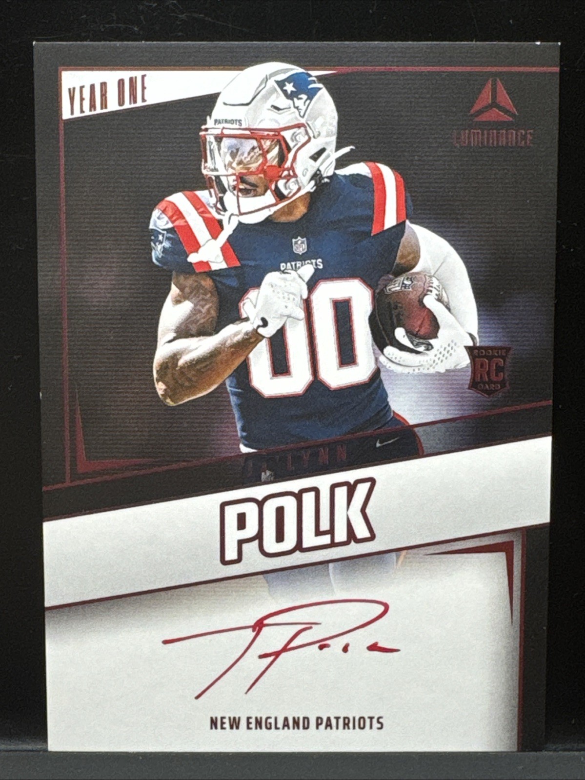 2024 Luminance Ja'Lynn Polk Year One On Card Auto Red SSP Patriots/Saints Rookie