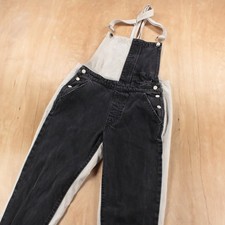 vtg y2k GUESS two 2 tone black  white denim overalls sz 25 tag indie sleaze