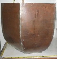 Vtg Hexagon Solid Copper Planter/Vase ~14½ High with a Plastic Super Sauce