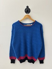 Vintage Sweater Mens Large Blue 90s Crewneck Pullover Grandpa Striped