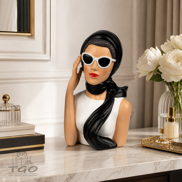 Formano BüSte Dame Mit Brille Aus Kunststein Gefertigt Und Handbemalt-716972B-image