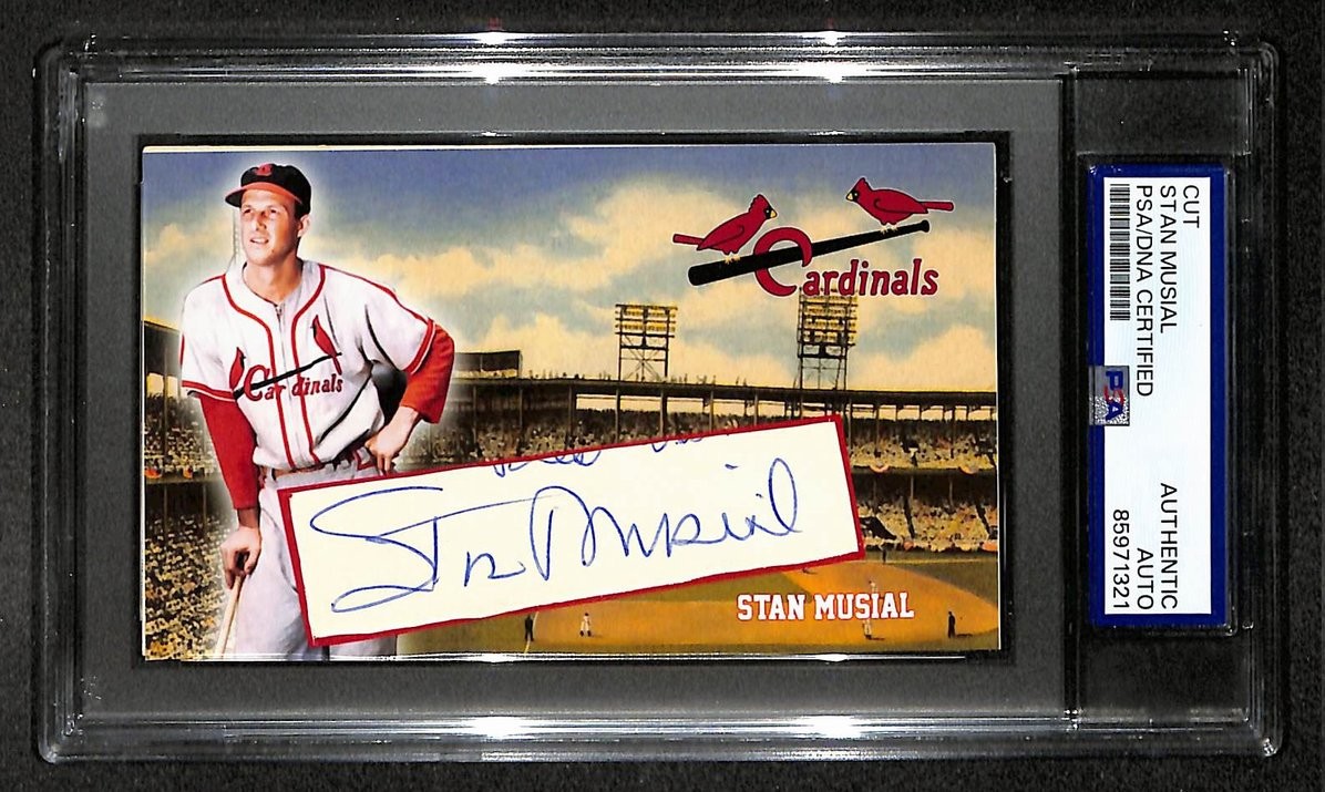 Stan Musial HOF Signed/Autographed Cut Custom Card Cardinals PSA/DNA 214044