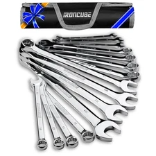 Combination Wrench Set Long Metric 15piece 8mm To 22mm Chrome Vanadium Steel Mi