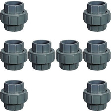 8-Pk 1 in. SCH-80 PVC Unions Slip/Socket w/ EPDM O-Ring Seals ASTM F1970 Fitting