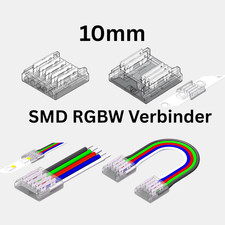 SMD RGBW LED Streifen Verbinder Anschluss für 10mm Strips Strip ohne Löten 5Pin