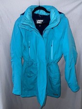 Lands' End Girls Hooded Winter Parka Jacket Bright Blue Size L 14-16