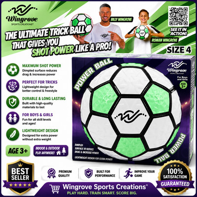 Größe 4 Powerball Fußball von Wingrove Sports Creations - Outdoor Spaß Spielen Spielzeug