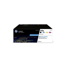 HP 410A Black and Cyan, Magenta, Yellow Toner Cartridges, Pack of 4, CF410AQ