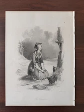 ANTIQUE ORIGINAL B/W ENGRAVING-FINDEN'S TABLEAUX-THE CORONATION-1846