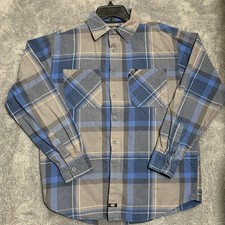 Vintage Dickies Shirt Mens Medium Flannel Faded Heavyweight Skater Work