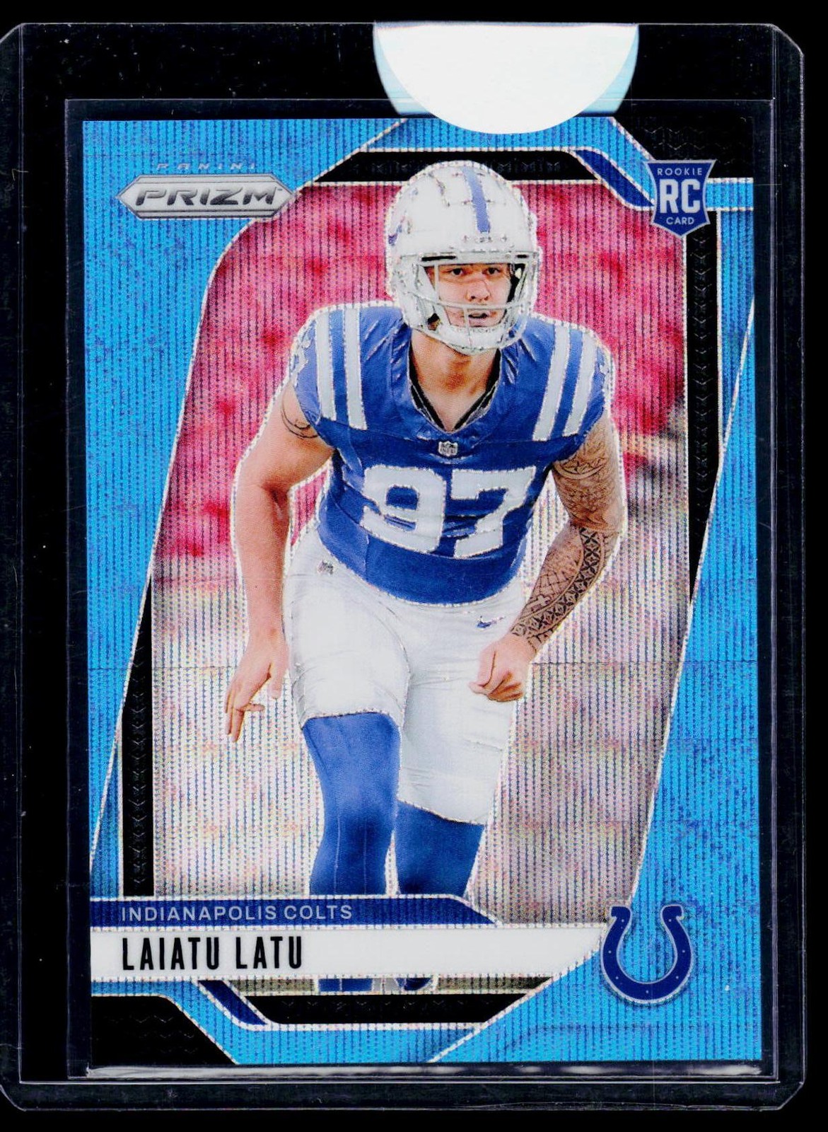 2024 Panini Prizm #366 Laiatu Latu Blue Wave #/230