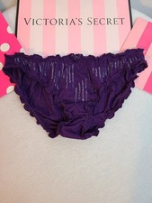 VTG Victoria's Secret SuperSoft Modal Sequin Ruffle Bikini Panty Size M Purple