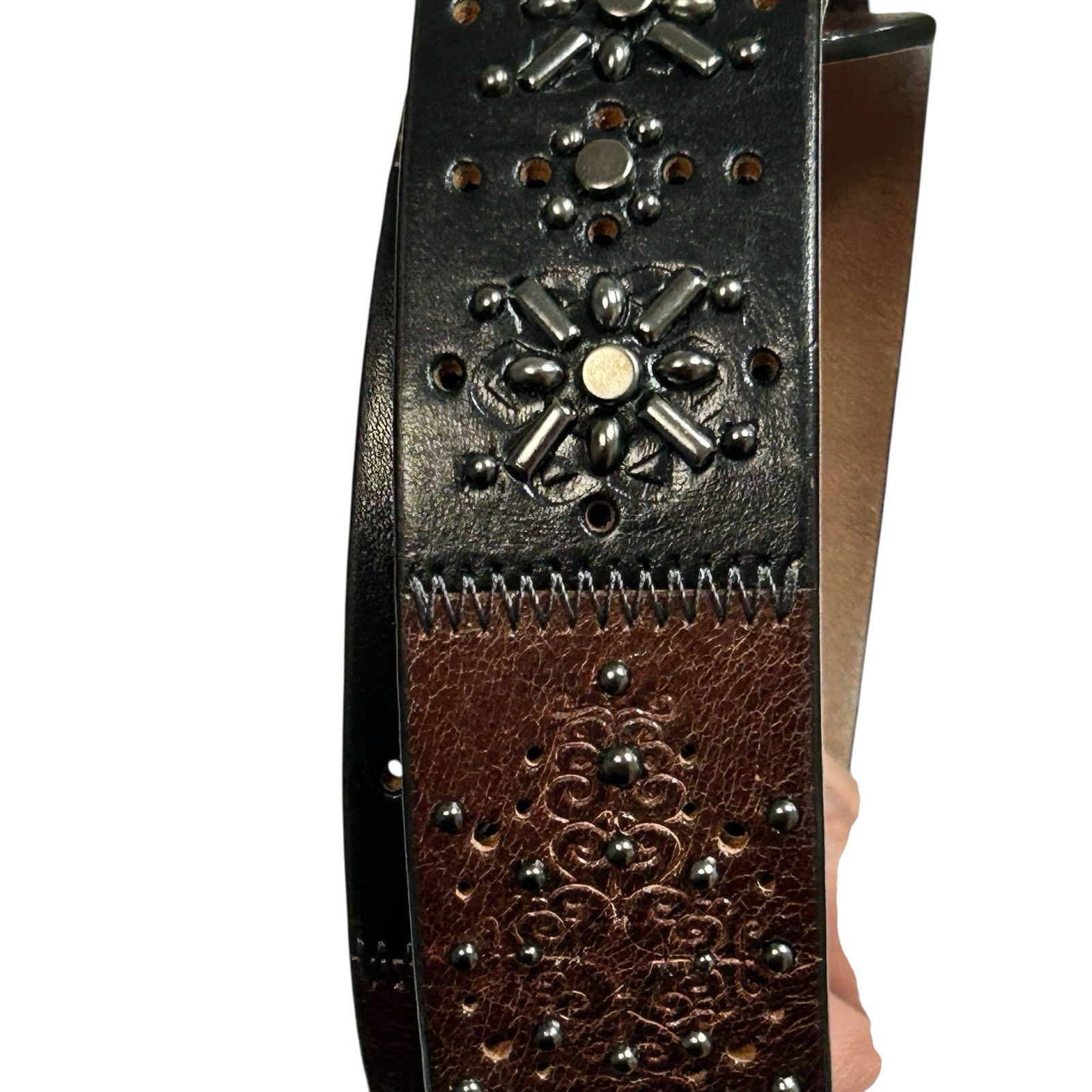 Fossil Genuine Leather Patchwork Brown/Black Men'… - image 3