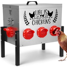 TGEYD 50LB Large Automatic Chicken Feeder   8 Feeding Ports, No-Waste Poultry...