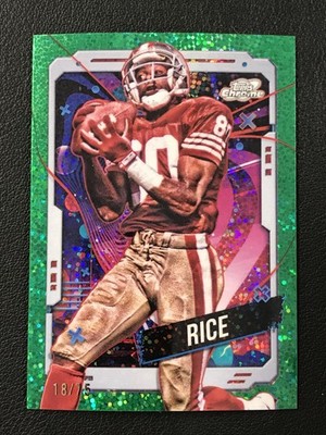 2024 Topps Chrome Cosmic #90 Jerry Rice Green Space Dust Refractor /75