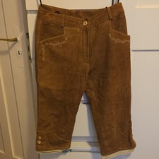 Lekra Damen Trachtenhose Wildleder braun 3/4 Länge Größe 40