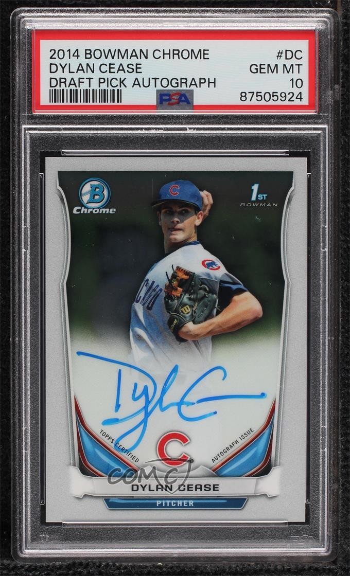 2014 Bowman Draft Chrome Pick Dylan Cease #BCA-DC PSA 10 GEM MT Auto b7i
