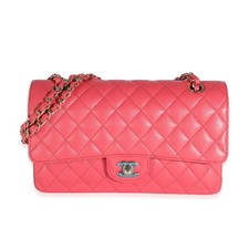 Chanel Dark Pink Quilted Caviar Medium Classic Double Flap Handbag