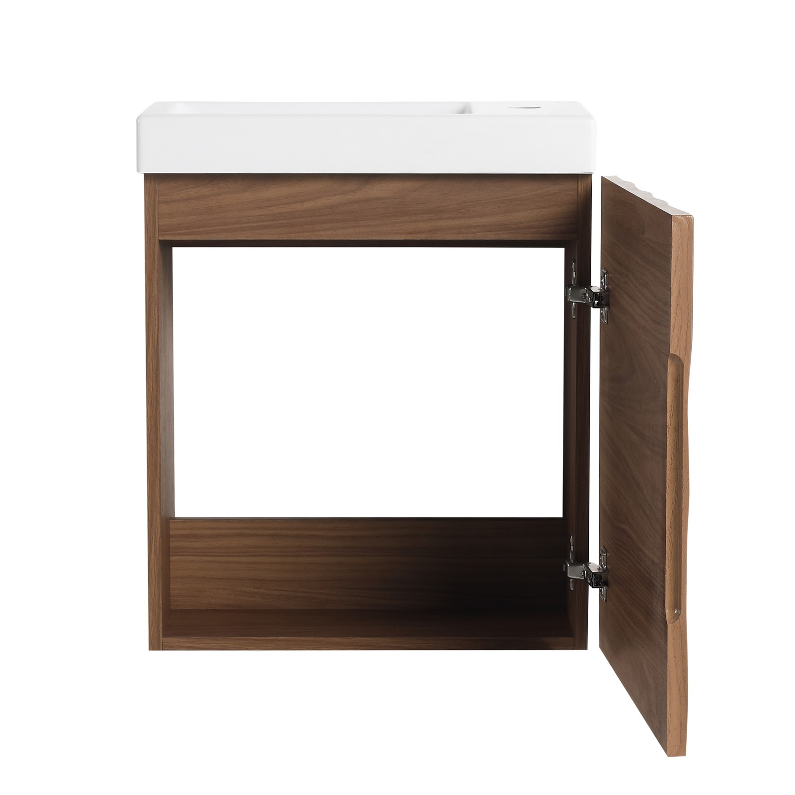 Wall-Mounted Bathroom Vanity w/Resin Sink, Storage Cabinet w/Soft Closed Door