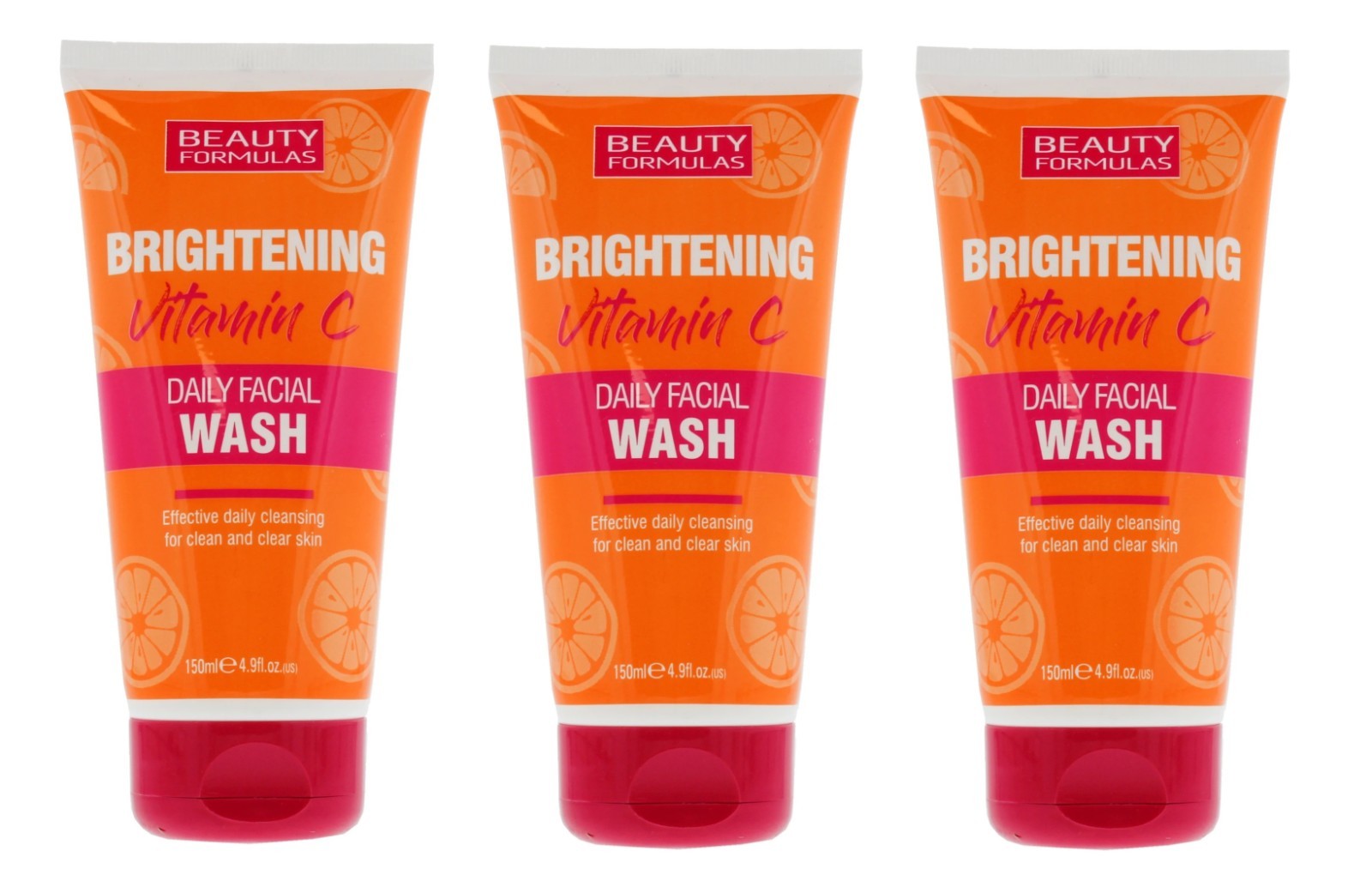 3 x Beauty Formulas Brightening Vitamin C Daily Facial Wash 150ml