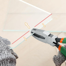 2-in-1 Glass Cutting Tool Kit - Running Pliers Grozer Pliers with Rubber Ti...