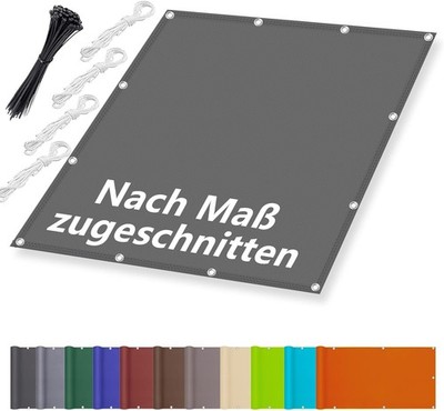 Sonnensegel Rechteckig Wasserdicht UV-Schutz 95% Wetterfest 1x2m Dunkelgrau