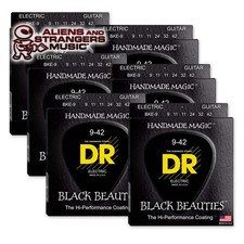 6 Sets DR Strings BKE-9 Black Beauties Coated Electric Light 9-42