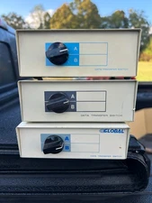 Lot of 3 Vintage Computer Parallel Port Disc Drive Data Transfer Switch A/B