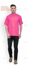Mens Kurta Traditional Wear Cotton Kurta Mens Ethnic Wear Half Sleeve Kurta