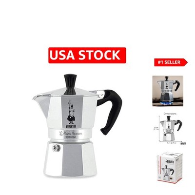 Authentic Italian Moka Express 1-Cup Espresso Maker - Polished Aluminum Design