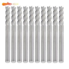 10 pcs 1/8" Diameter 4 Flute 1/2" LOC 1-1/2" OAL Carbide Square End Mill