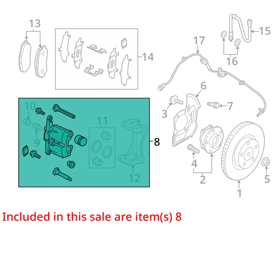 Pinza delantera izquierda conductor BCYA3399ZB compatible con Mazda 3 19-23 tracción delantera 3067954 Foto 3 de 4