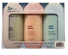 Method Body Wash Trio 18 fl oz Each 3 Pack  Plant-Based, Paraben Free