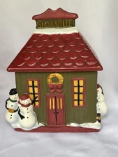 Warren Kimble Snowville Home For The Holidays Christmas Cookie Jar Sakura Oneida