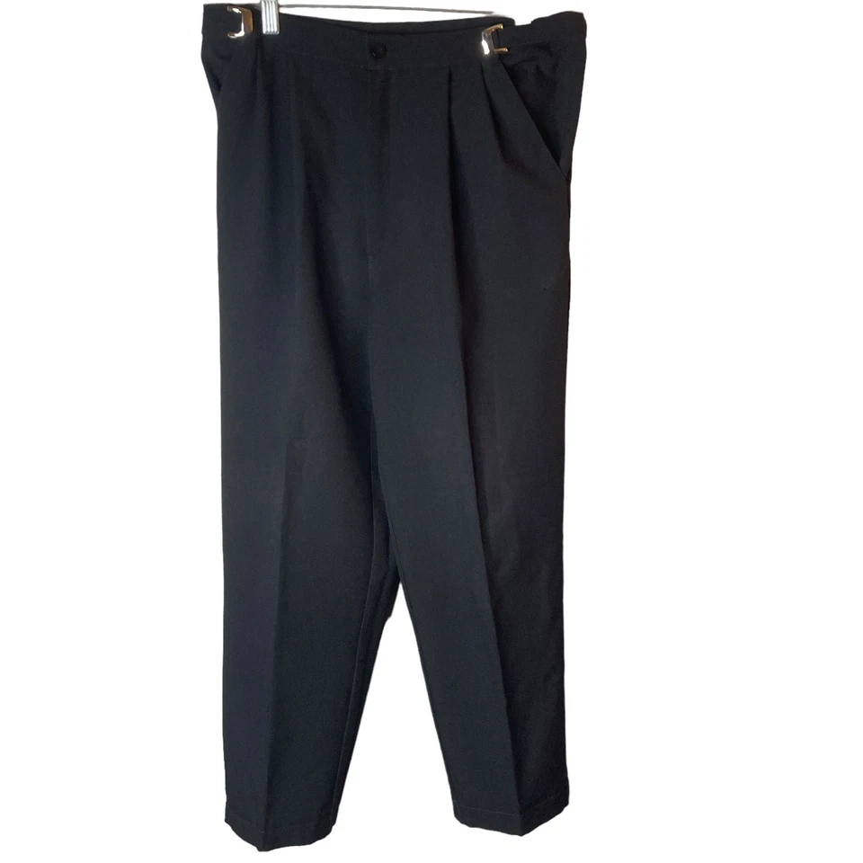 Pantalones Liz Baker para mujer talla 8 negro vestido de carrera plisado  Foto 3 de 4