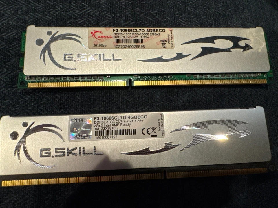 4x G.Skill 4GB DDR3-1333 PC3-10600 RAM Sticks 16GB Total - Tested Working - Image 3 of 4