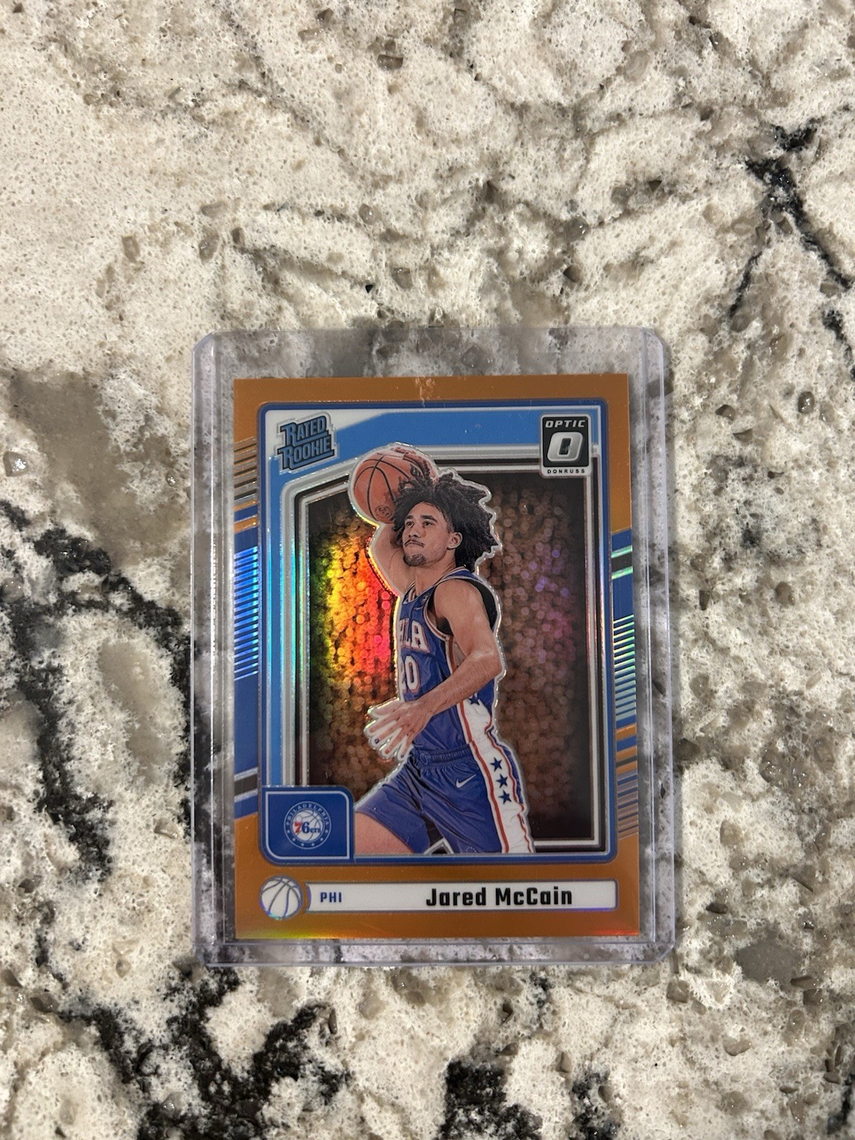 2024-25 Panini Donruss - Optic Preview Jared McCain #P-228 Orange Prizm /75 (RC)