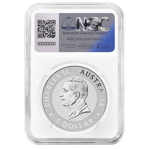 Australia 2025 $1 1-oz Silver Kangaroo NGC MS70 ER Australia Flag Label - Picture 2 of 3