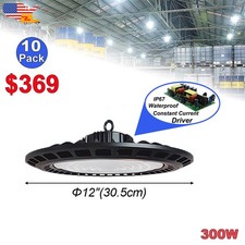 10Pack 300 W UFO Led High Bay Shop Lights 30000Lm Barn Garage Commercial Fixture