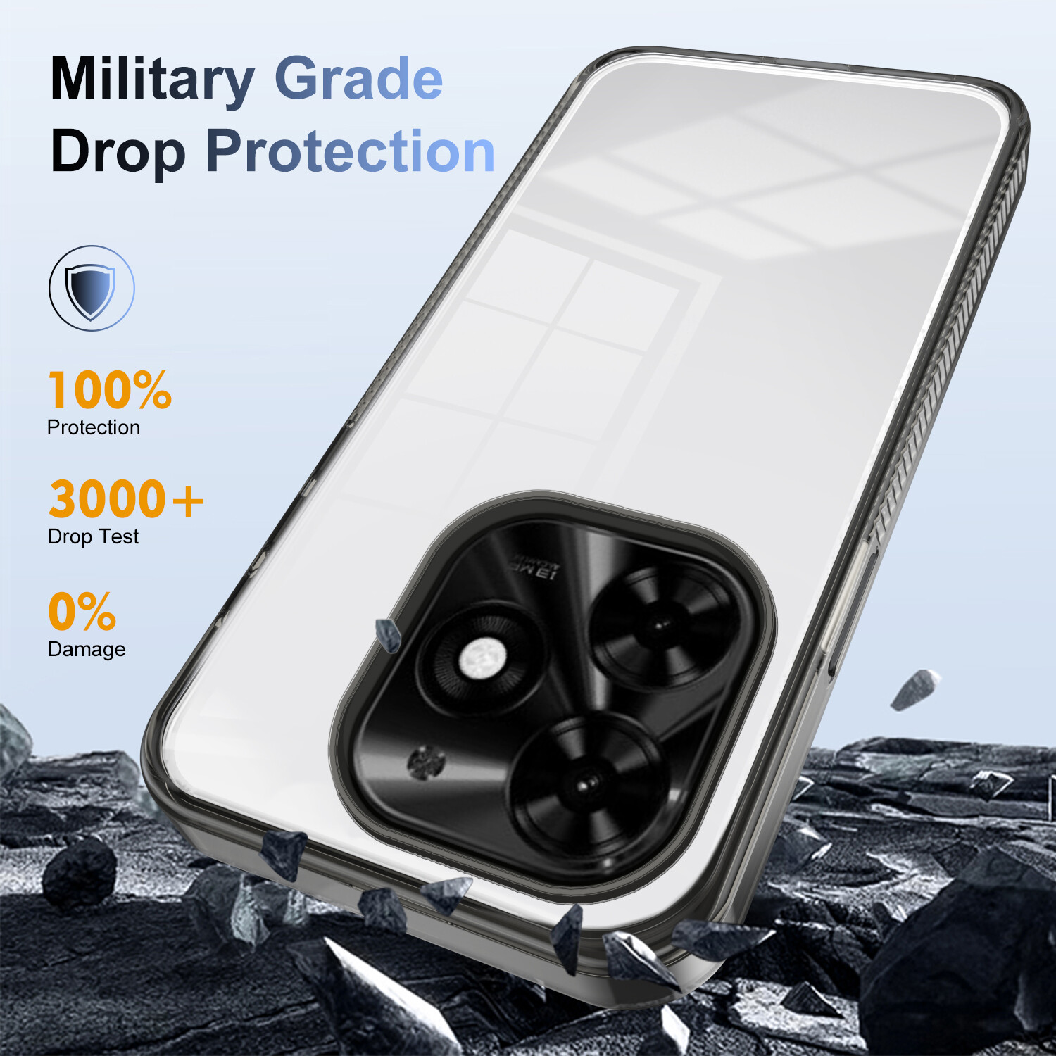 For Tecno Spark Go 2024 Luxury Shockproof Hybrid Bumper Clear Crystal Cover Case