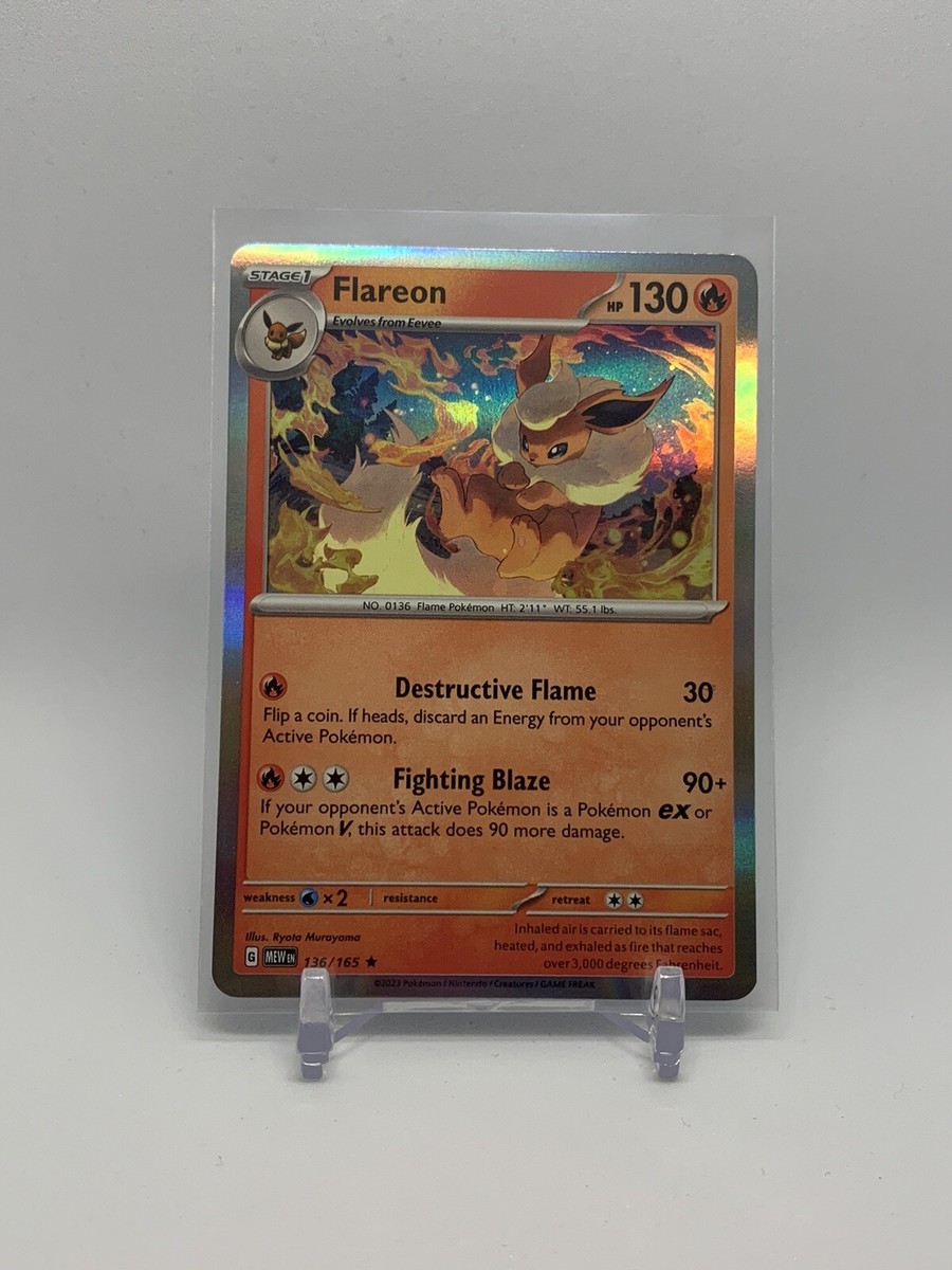 Pokemon FLAREON 136/165 - Pokemon 151 - RARE HOLO - - MINT | eBay
