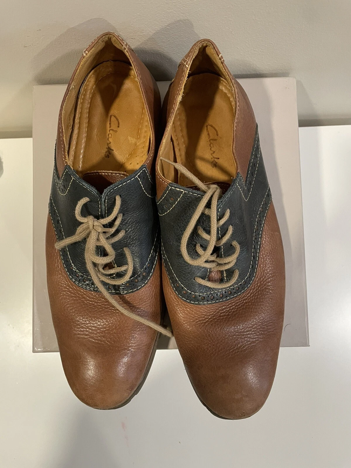 Scarpe eleganti Oxford Clarks uomo marrone grigio 8D