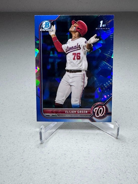 2022 Bowman Chrome Sapphire Elijah Green Prospect RC #BDC23 Washington Nationals