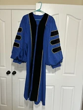 Premium Doctoral Tam Gown for Faculty Professor PhD Graduates Golden Trim size51