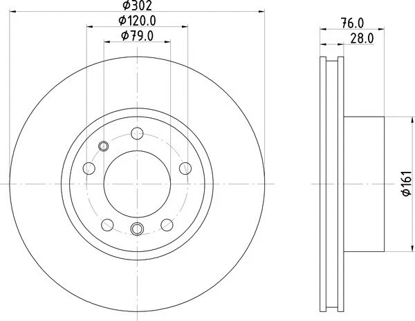 FRONT Brake Discs x2 302mm for BMW 5 SERIES E34 7 SERIES E32 PAGID 50423 - Image 4 of 4